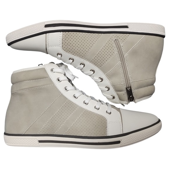 Kenneth Cole Reaction Center High Top Sneakers Mens US 8M Gray White Lace Up - Picture 1 of 7